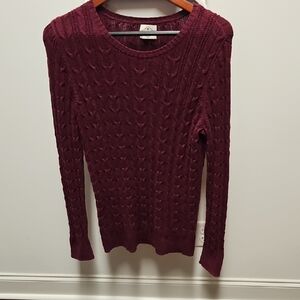 St. John's Bay Burgundy Cable Knit Sweater